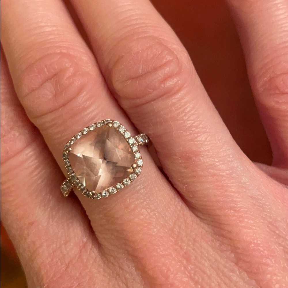 Morganite 14kt rose gold ring